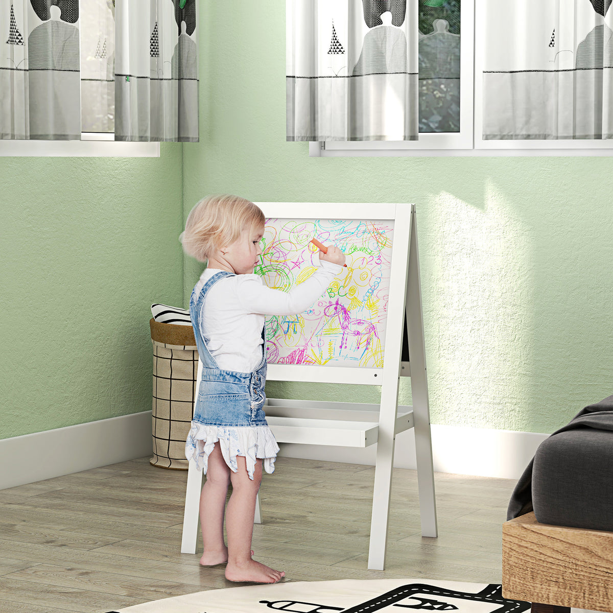 AIYAPLAY Kids Easel in White
