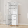 HOMCOM Modern Kitchen Cupboard with Storage Cabinets, 3 Drawers and Open Countertop for Living Room, White