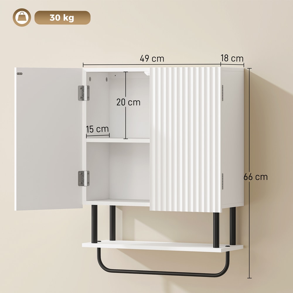 HOMCOM Bathroom Wall Cabinet in White