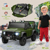 AIYAPLAY Kids Ride On Car with Remote Control, Music, Horn, 4 Spring Suspension Wheels, LED Lights for 3-5 Years Old, Green