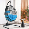 Egg Swing Chair with Stand and Ultraviolet-Resistant Seat Cushion-Turquoise