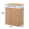 HOMCOM 100L Collapsible Natural Wood Laundry Hamper Organizer Clothes Washing Basket Bin Storage Box w/Lid Removable Lining 52x32x63cm, Wood Color