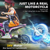 HOMCOM 24V Electric Motorbike with Twist Grip Throttle, Music, Horn, 12