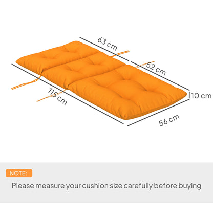Outsunny Set of 2 Rocking Chair Padded Seat Cushions - Orange