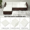 Outsunny 7-Piece Patio Furniture Cushions, Outdoor Loveseat Cushion with Removable Covers for Rattan Furniture, 60x60 cm, Cream