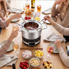 Electric Fondue Pot Set 1200W Fondue Maker with Removable Stainless Steel Pot
