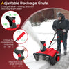 Electric Walk-behind Snow Blower with Dual LED Lights and Rotating Chute-Red