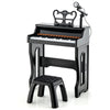 37-Key Electronic Piano Keyboard with Adjustable Microphone-Black