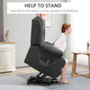 HOMCOM Power Lift Recliner Chair with Massage, Overstuffed Lift Chair for Elderly with Footrest, Remote, Side Pocket, Dark Grey