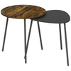 HOMCOM Nesting Side Table Set of 2 - Rustic Brown