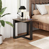 End Table Square Side Table with T-Shaped Metal Base Industrial Nightstand Set of 2-Rustic Brown