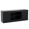 Entertainment Center with Sliding Barn Doors and Adjustable Shelves-Black