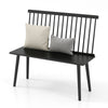 Entryway Bench for 2 Windsor Bench with Spindle Back-Black