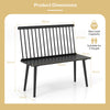 Entryway Bench for 2 Windsor Bench with Spindle Back-Black