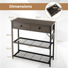 Entryway Narrow Console Table with Charging Station-Grey