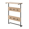 Entryway Wall Coat Rack with 6 Hooks and Display Shelf-Natural