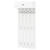 Entryway Wall Mounted Coat Rack Coat Rack with 5 Double Hooks and 2-Door Cabinet-White