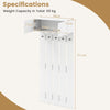 Entryway Wall Mounted Coat Rack Coat Rack with 5 Double Hooks and 2-Door Cabinet-White