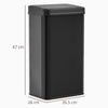 HOMCOM 50L Sensor Bin with Soft-Close Lid, Stainless Steel Automatic Touchless Motion Sensor Kitchen Bin, Black