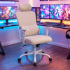 Ergonomic Office Chair with Headrest High Back Desk Chair-White