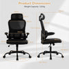 Ergonomic Office High Back Mesh with Lumber Support Adjustable Headrest-Black