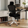 Ergonomic Mesh Office Chair with Breathable Backrest and Flip-up Armrests-Black & White