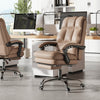 Ergonomic Office Chair PU Leather Adjustable Swivel with Reclining Backrest-Coffee
