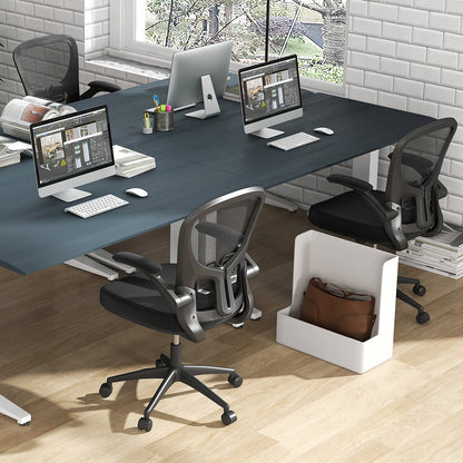 Ergonomic Office Chair Adjustable Swivel Mesh Task Chair with Flip-Up Armrests-Black