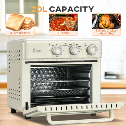 HOMCOM 20L Mini Electric Oven in Cream