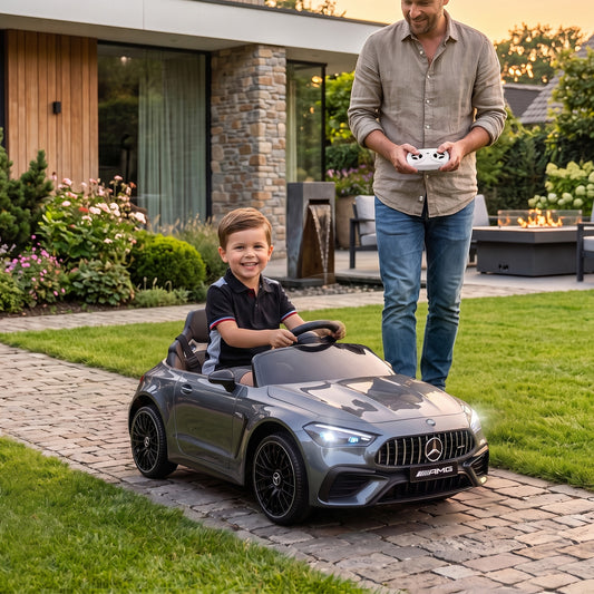 AIYAPLAY Licensed Mercedes AMG Kids Electric Car in Grey