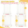 PawHut Pressure Fit Dog Stair Gate No Drilling Safety Gate Auto Close for Doorways, Hallways, 74-100cm Adjustable, 94cm Tall, White
