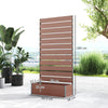 Outsunny Raised Bed for Garden, Planter with Trellis for Climbing Plants, Vines, Planter Box with Drainage Gap, Light Brown