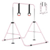 Expandable Gymnastic Bar for Kids 4-Level Height Adjustable Gymnastic Bar-Pink