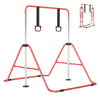 Expandable Gymnastic Bar for Kids 4-Level Height Adjustable Gymnastic Bar-Red