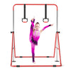 Expandable Gymnastic Bar for Kids 4-Level Height Adjustable Gymnastic Bar-Red