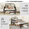 Extendable Daybed to Single Size Bed with Trundle for Adults and Guests-Black