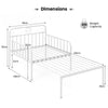 Extendable Daybed to Single Size Bed with Trundle for Adults and Guests-White