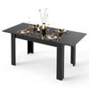Extendable Dining Table with Adjustable Tabletop-Black