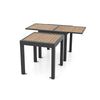 Extendable Wood-like Patio Dining Table with Stable Legs-Grey