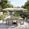 Extra Large Double-Sided Patio Umbrella Twin with Fillable Base-Beige