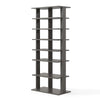 Extra Wide Wooden Vertical Shoe Rack with 7 Shelves-Grey