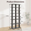 Extra Wide Wooden Vertical Shoe Rack with 7 Shelves-Grey
