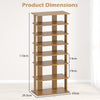 Extra Wide Wooden Vertical Shoe Rack with 7 Shelves-Natural
