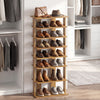 Extra Wide Wooden Vertical Shoe Rack with 7 Shelves-Natural