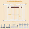 Extra Wide Walk Through Pet Gate for 74-104 cm Openings-White