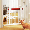 Extra Wide Walk Through Pet Gate with Small Door and 2 Extensions-White