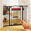 Extra Wide Walk Through Pet Gate with Small Door and 2 Extensions-Black