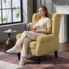 HOMCOM Wingback Accent Chair, Retro Upholstered Button Tufted Occasional Chair for Living Room and Bedroom, Yellow
