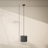 HOMCOM Linen Pendant Light, Bedside Ceiling Lamps with E27 Bulb, Modern Hanging Lights for Living Room, Bedroom, Kitchen, Hallway, Black