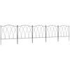 Outsunny Set of Five 61.5cm Decorative Metal Fence Panels - Black